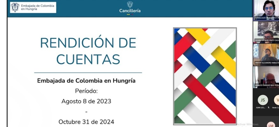 Así rendimos cuentas desde la Embajada y Sección Consular de Colombia en Hungría